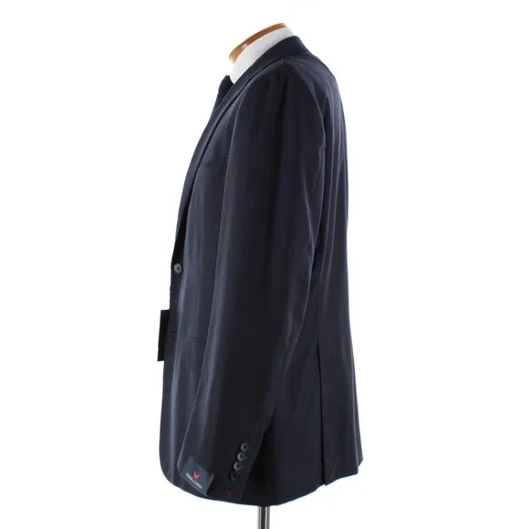 Cardinal of Canada NWT 100% Wool Sport Coat Size 46R US In Solid Navy Blue